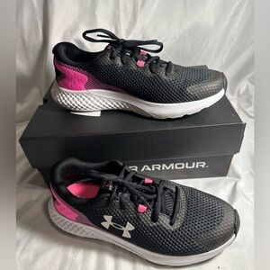 Under Armour Womens Charged Rogue 3 Running Shoe 3024888-004 Black/Pink Size 9